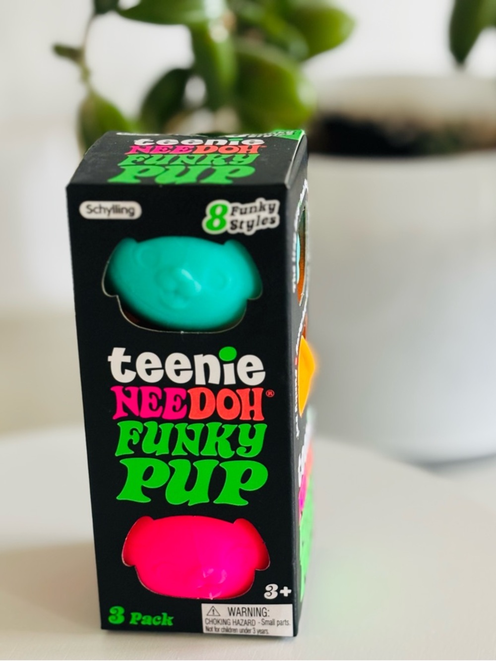 Teenie Needoh Funky Pup 3-Pack - Neon Pink & Teal